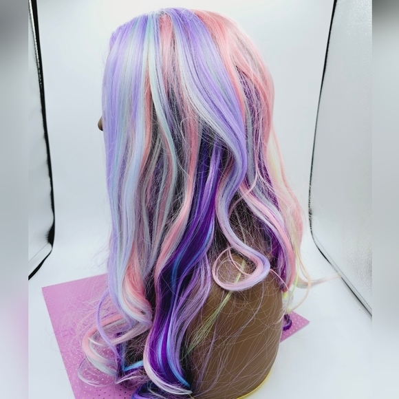 Leg Avenue Pastel Rainbow Long Wavy Synthetic Wig - Picture 8 of 12